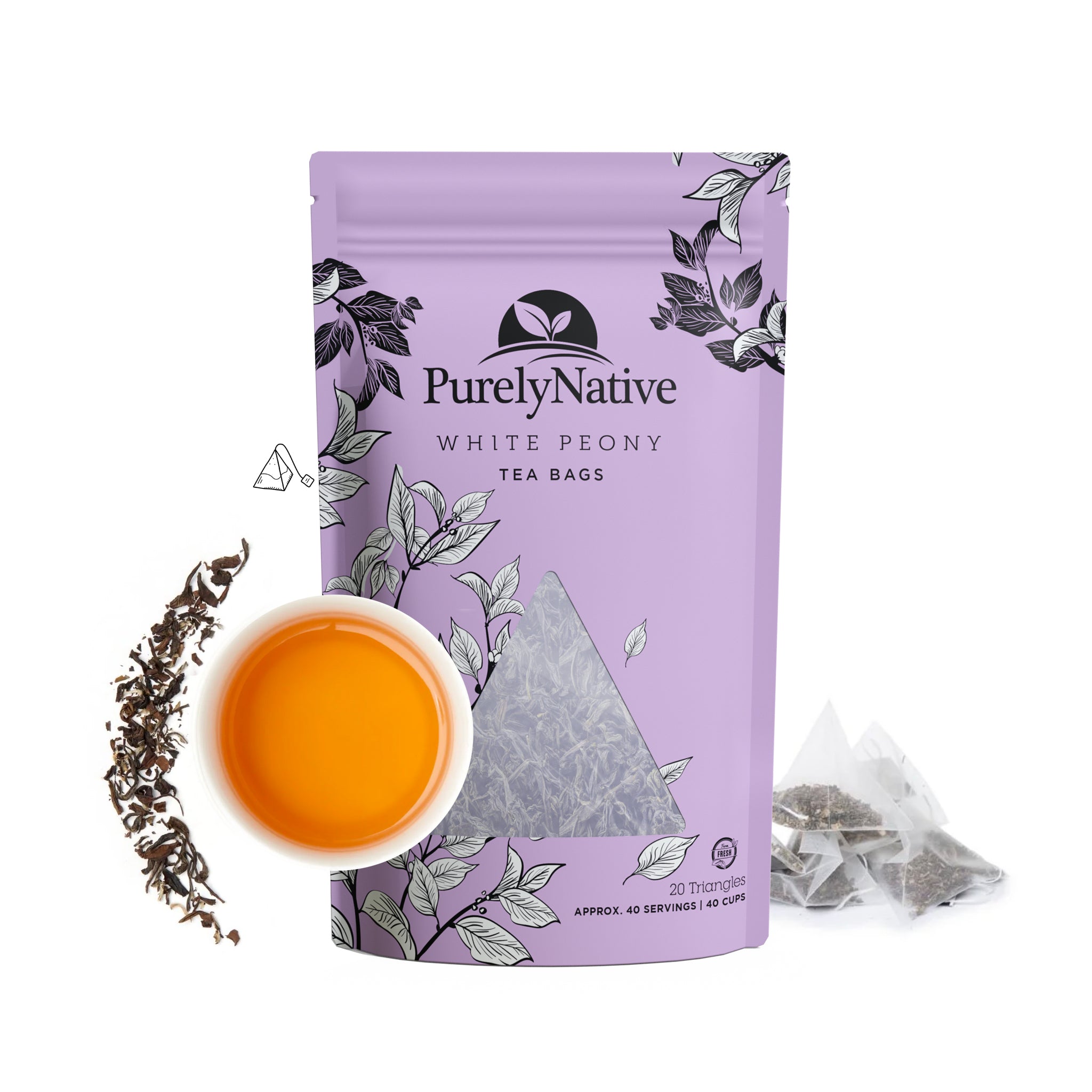 White Peony Tea Bags – Purely Native